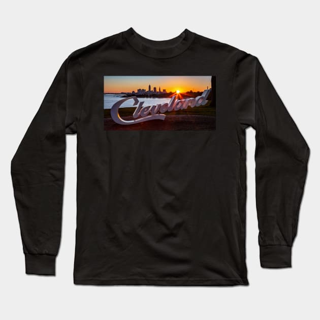 Cleveland Edgewater Script Long Sleeve T-Shirt by dalekincaid